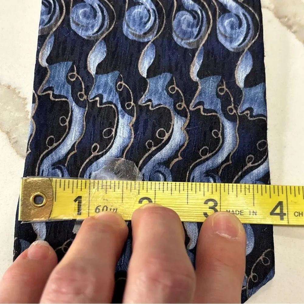Jimmy V Peggy Fleming Blue Silk Geometric RBM Red Pair of Men's Classic Neckties